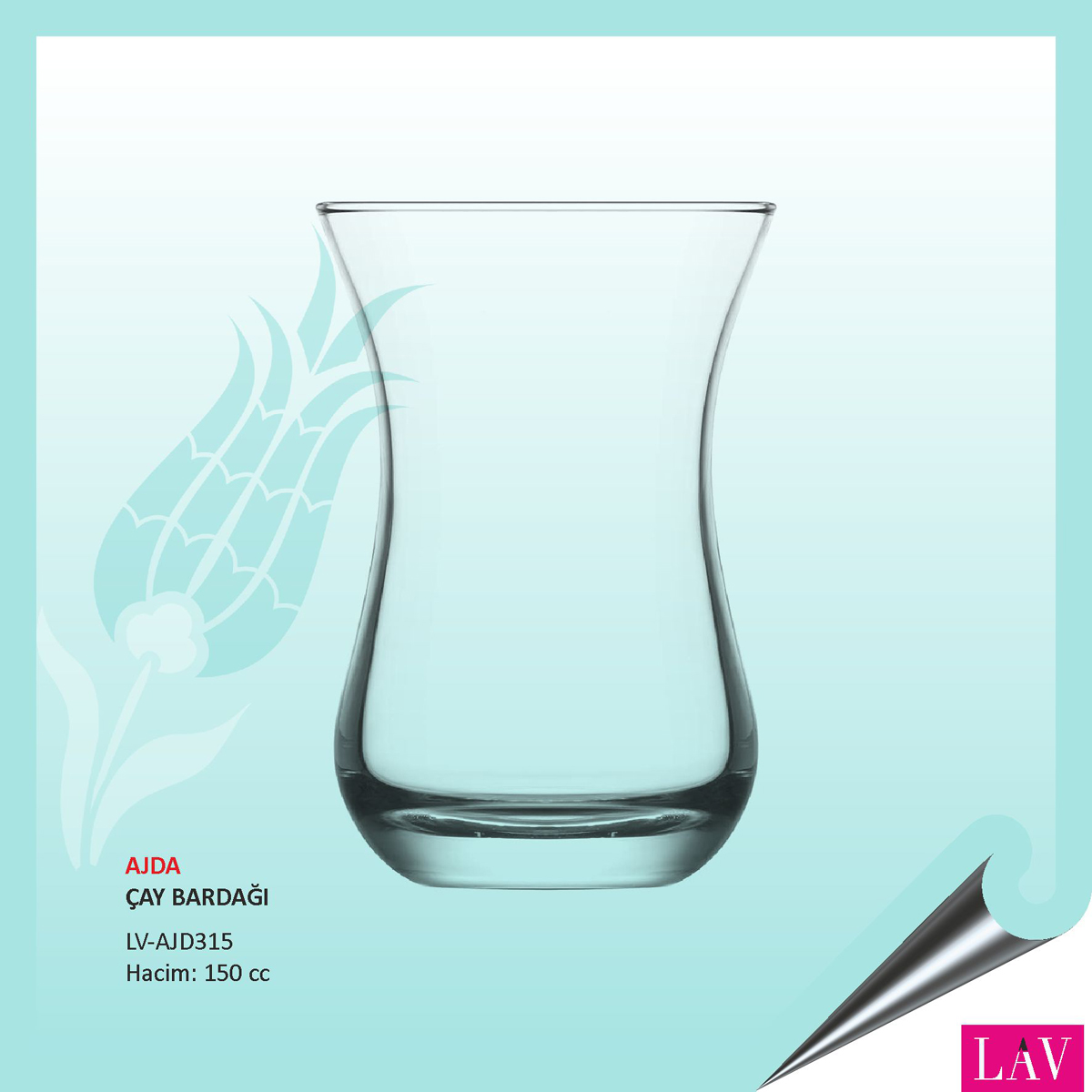 Baskılı Lav Ajda Çay Bardağı 150 cc Baskılı Lav Ajda Çay Bardağı 150 cc
