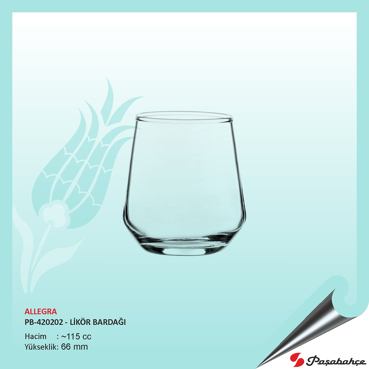 Paşabahçe Allegra Pb-420202 - Baskılı Likör Bardağı 115 cc Paşabahçe Allegra Pb-420202 - Baskılı Likör Bardağı 115 cc