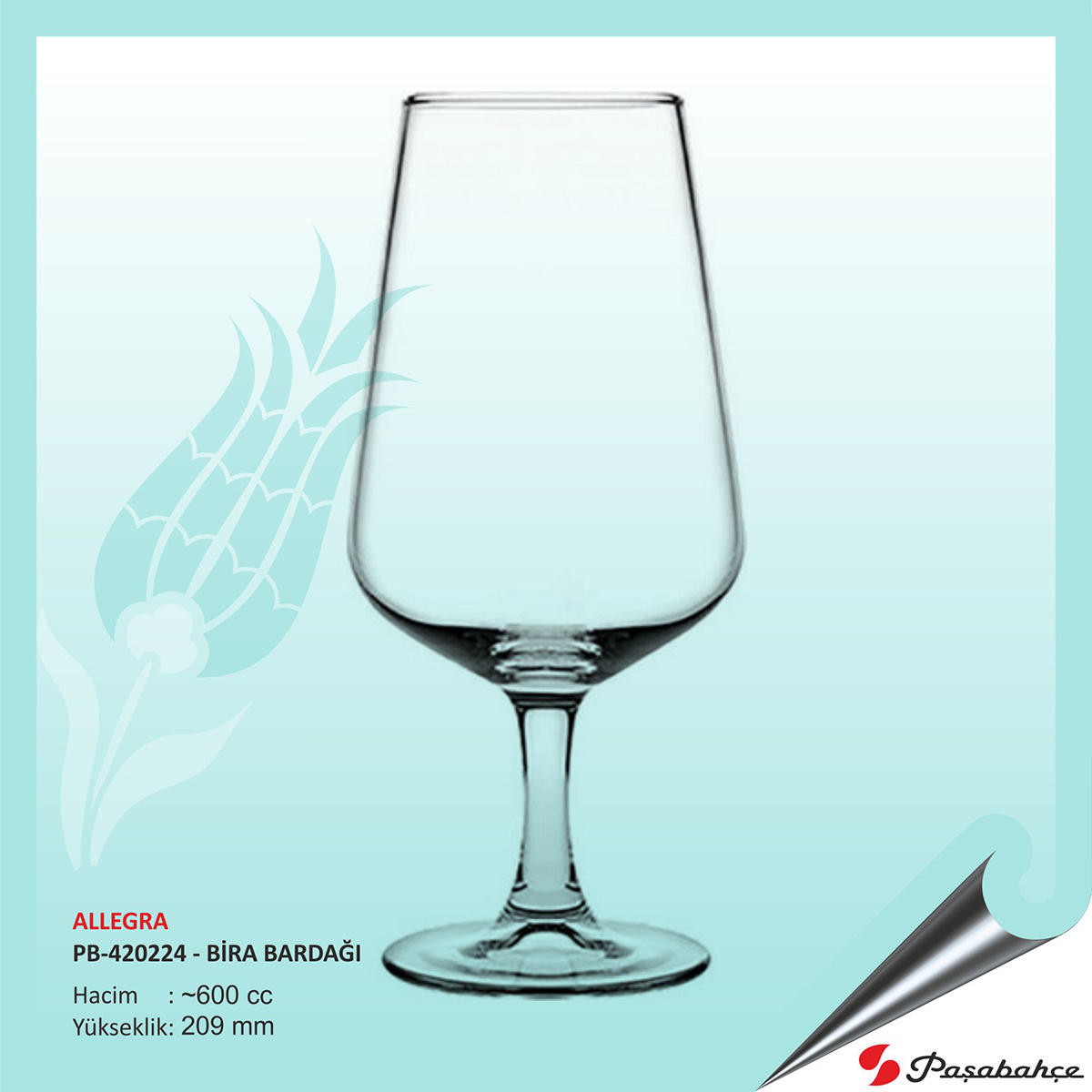 Allegra Pb-420224 - Baskılı Bira Bardağı 600 cc Allegra Pb-420224 - Baskılı Bira Bardağı 600 cc