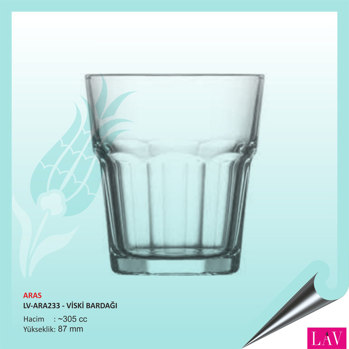 Baskılı Lav Aras Viski Bardağı 305 cc Baskılı Lav Aras Viski Bardağı 305 cc