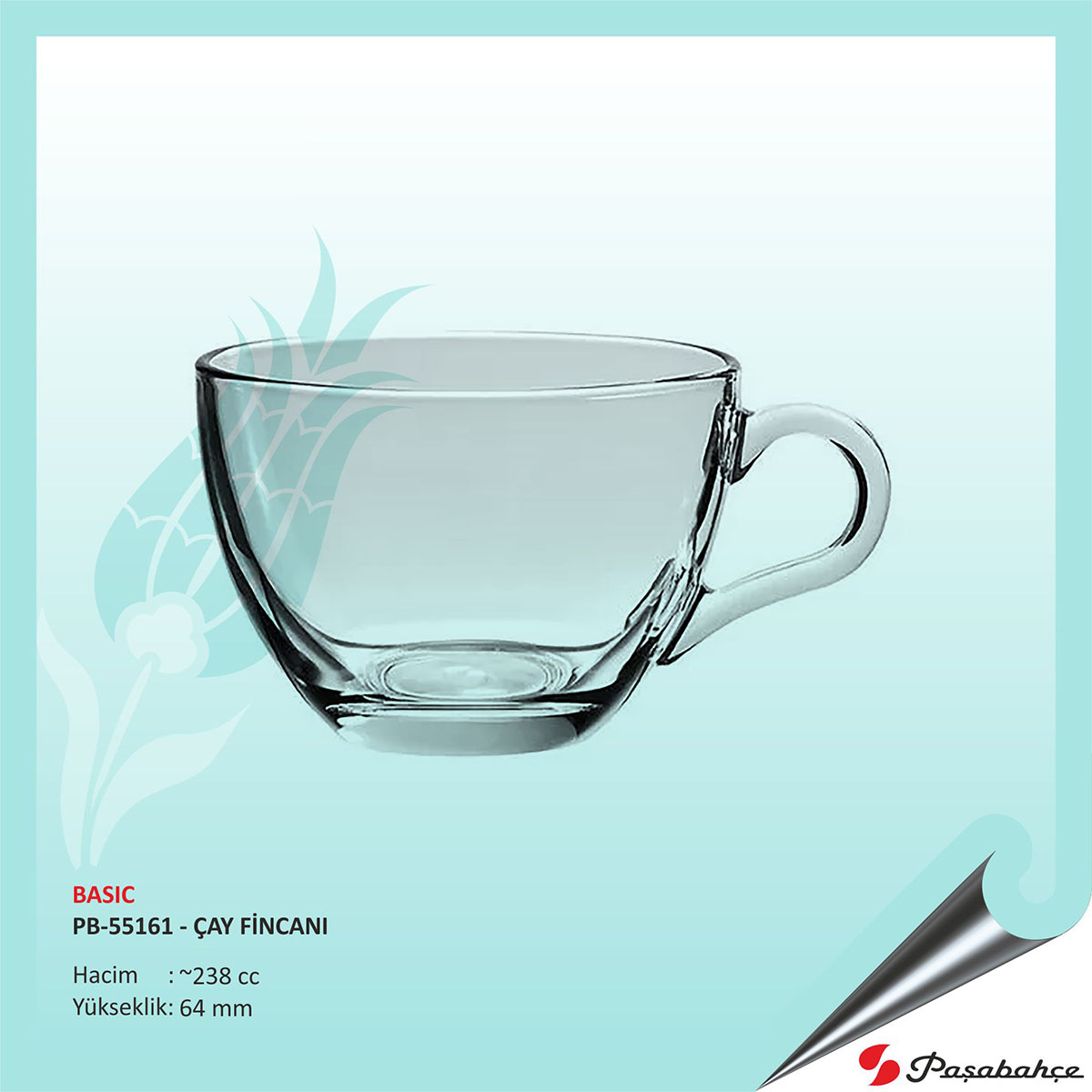 Basıc Pb-55161 - Baskılı Çay Fincanı 238 cc