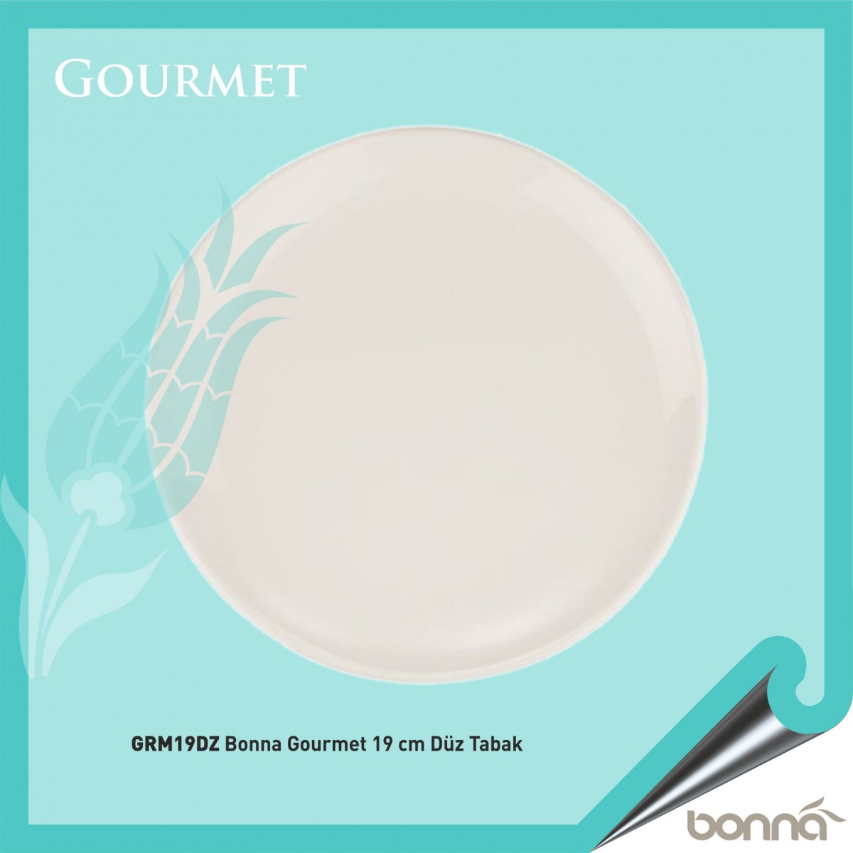 Baskılı Bonna Gourmet 19 Cm Düz Tabak