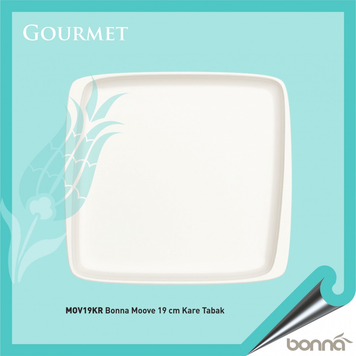Baskılı Bonna Moove 19 Cm Kare Tabak