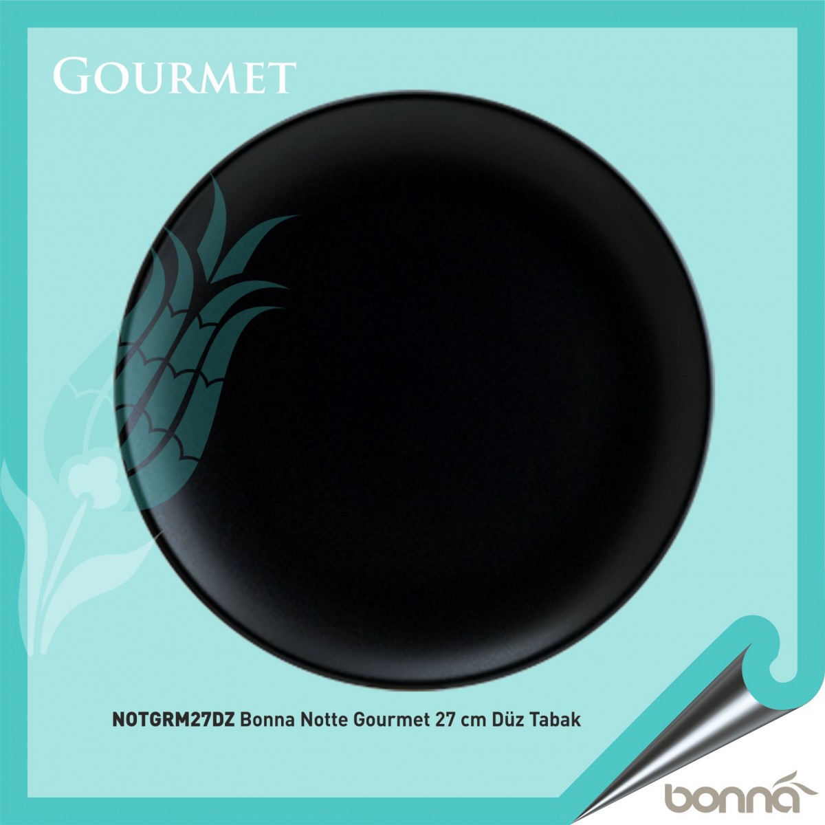Baskılı Bonna Notte Gourmet 27 Cm Düz Tabak