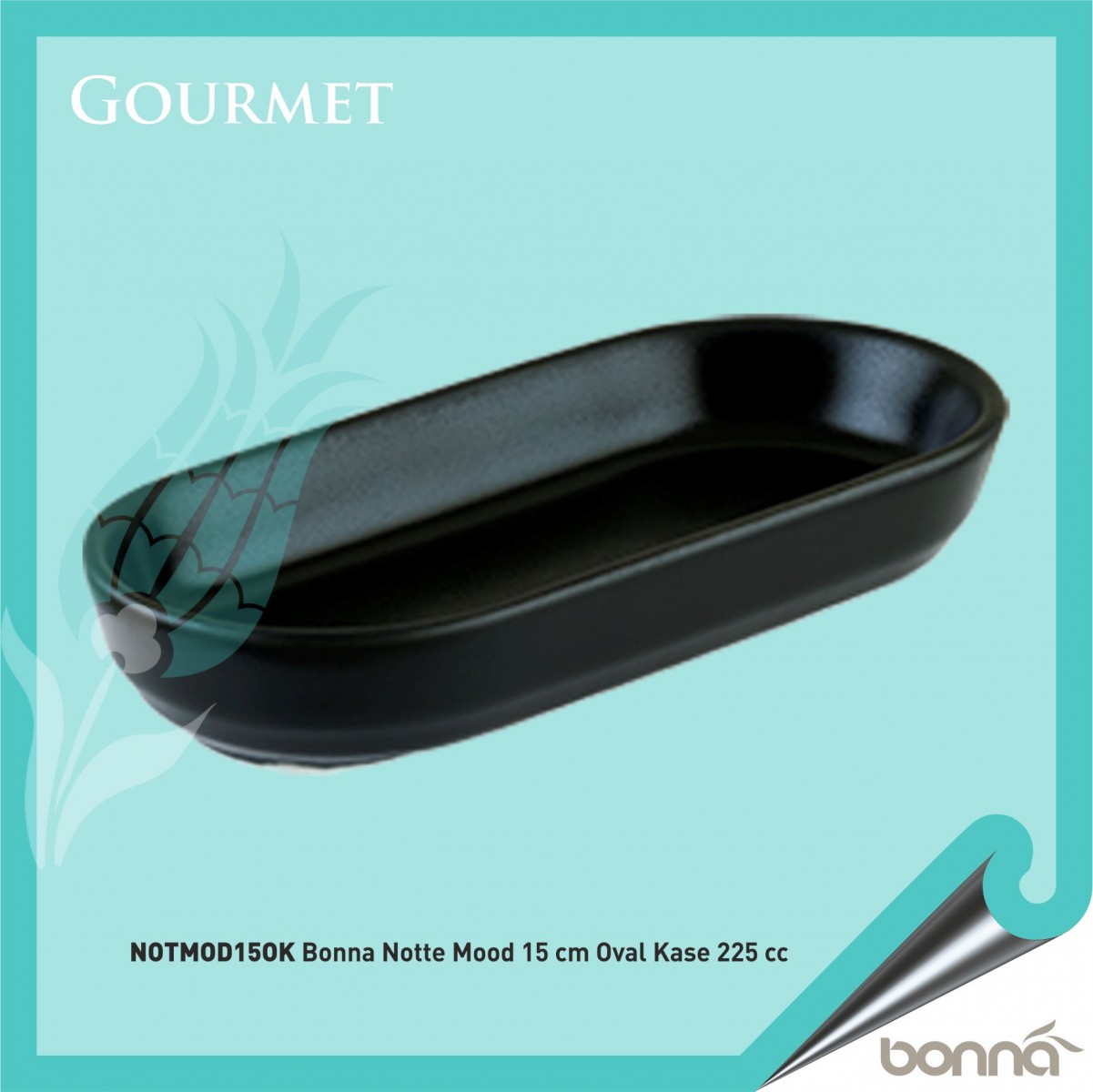 Baskılı Bonna Notte Mood 15 cm Oval Kase 225 cc
