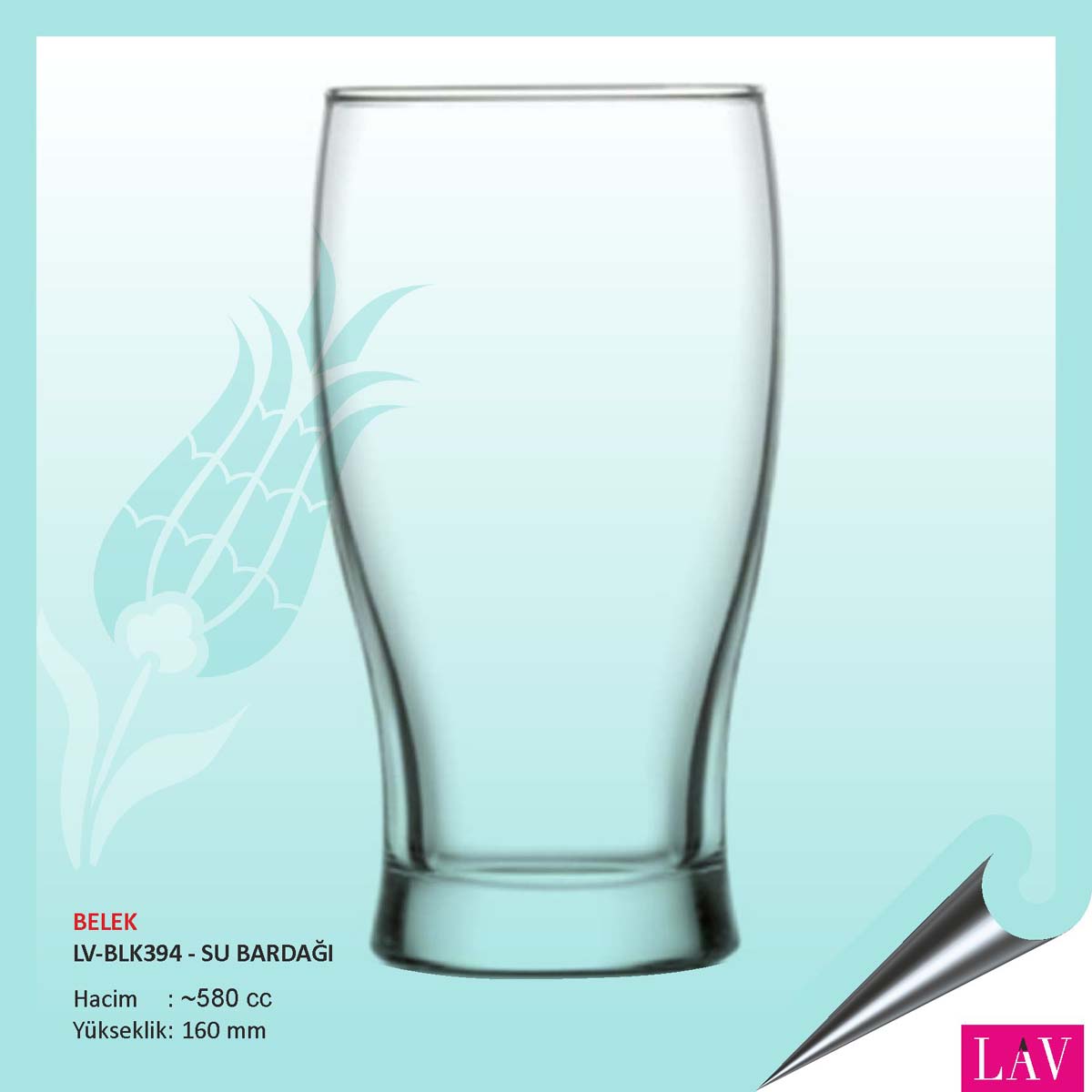 Baskılı Lav Belek Bira Bardağı 580 cc Baskılı Lav Belek Bira Bardağı 580 cc