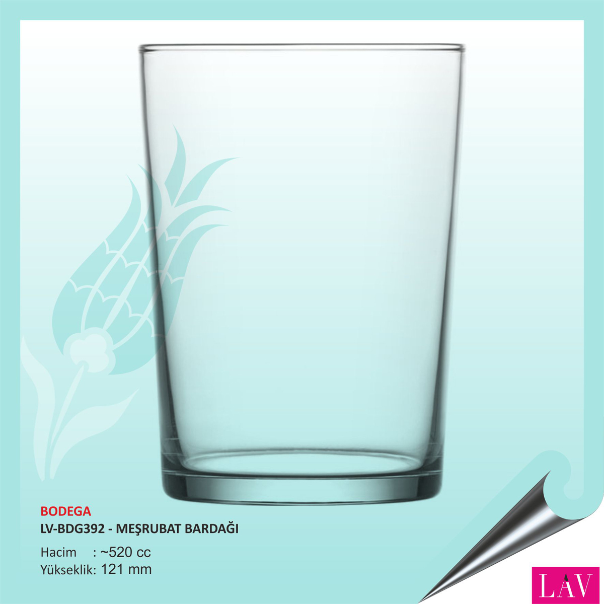 Lav Bodega Baskılı Meşrubat Bardağı 520 cc Lav Bodega Baskılı Meşrubat Bardağı 520 cc