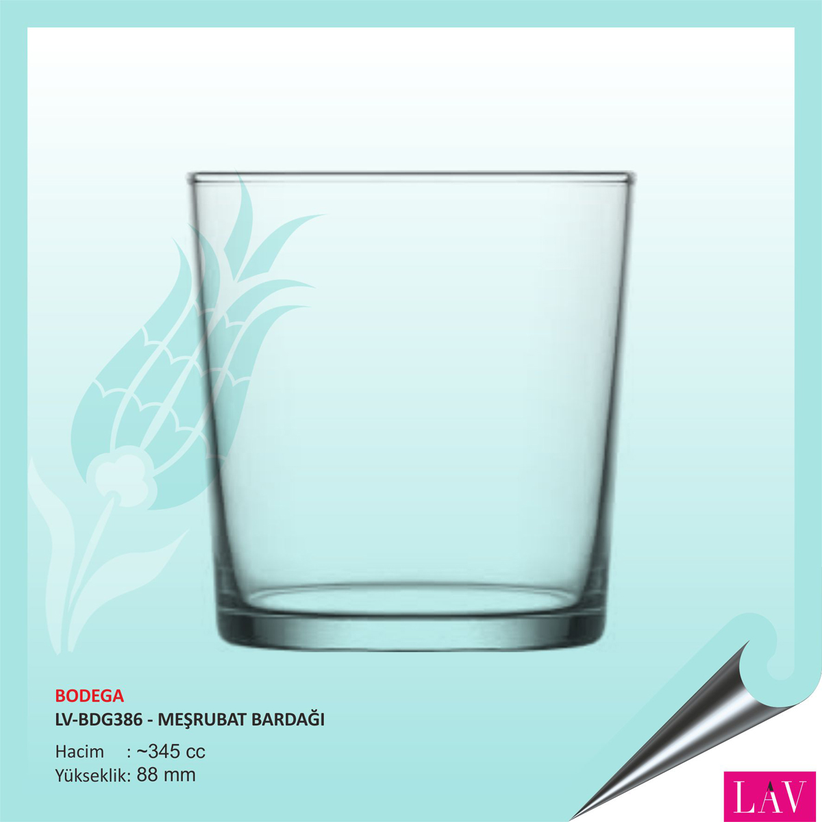 Lav Bodega Baskılı Meşrubat Bardağı 345 cc Lav Bodega Baskılı Meşrubat Bardağı 345 cc