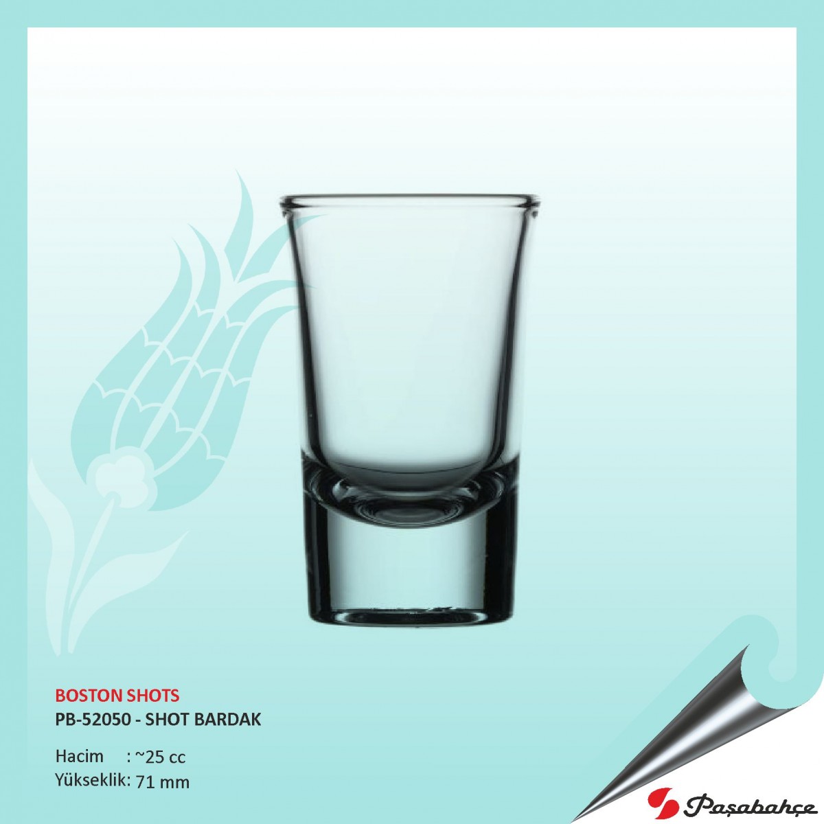 Paşabahçe Boston Shots Pb-52050 - Baskılı Shot Bardak 25 cc Paşabahçe Boston Shots Pb-52050 - Baskılı Shot Bardak 25 cc