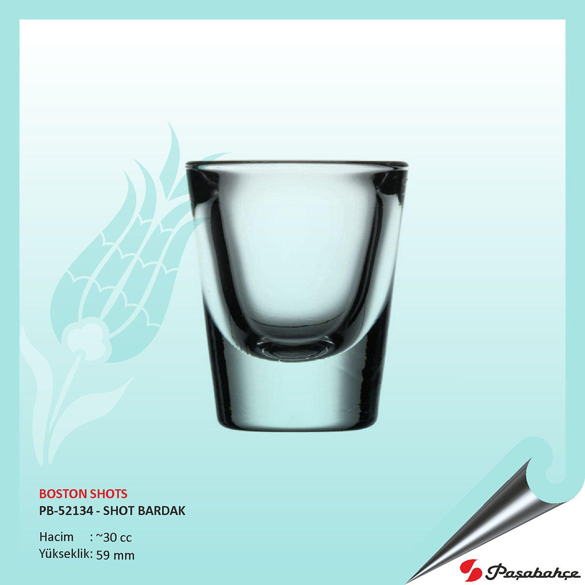 Paşabahçe Boston Shots Pb-52134 - Baskılı Shot Bardak 30 cc Paşabahçe Boston Shots Pb-52134 - Baskılı Shot Bardak 30 cc