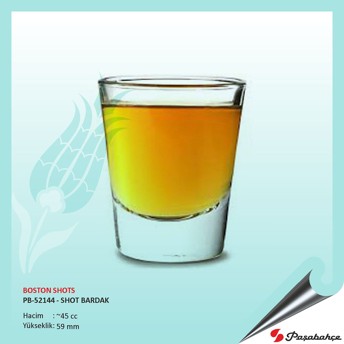 Paşabahçe Boston Shots Pb-52144 - Baskılı Shot Bardak 45 cc Paşabahçe Boston Shots Pb-52144 - Baskılı Shot Bardak 45 cc