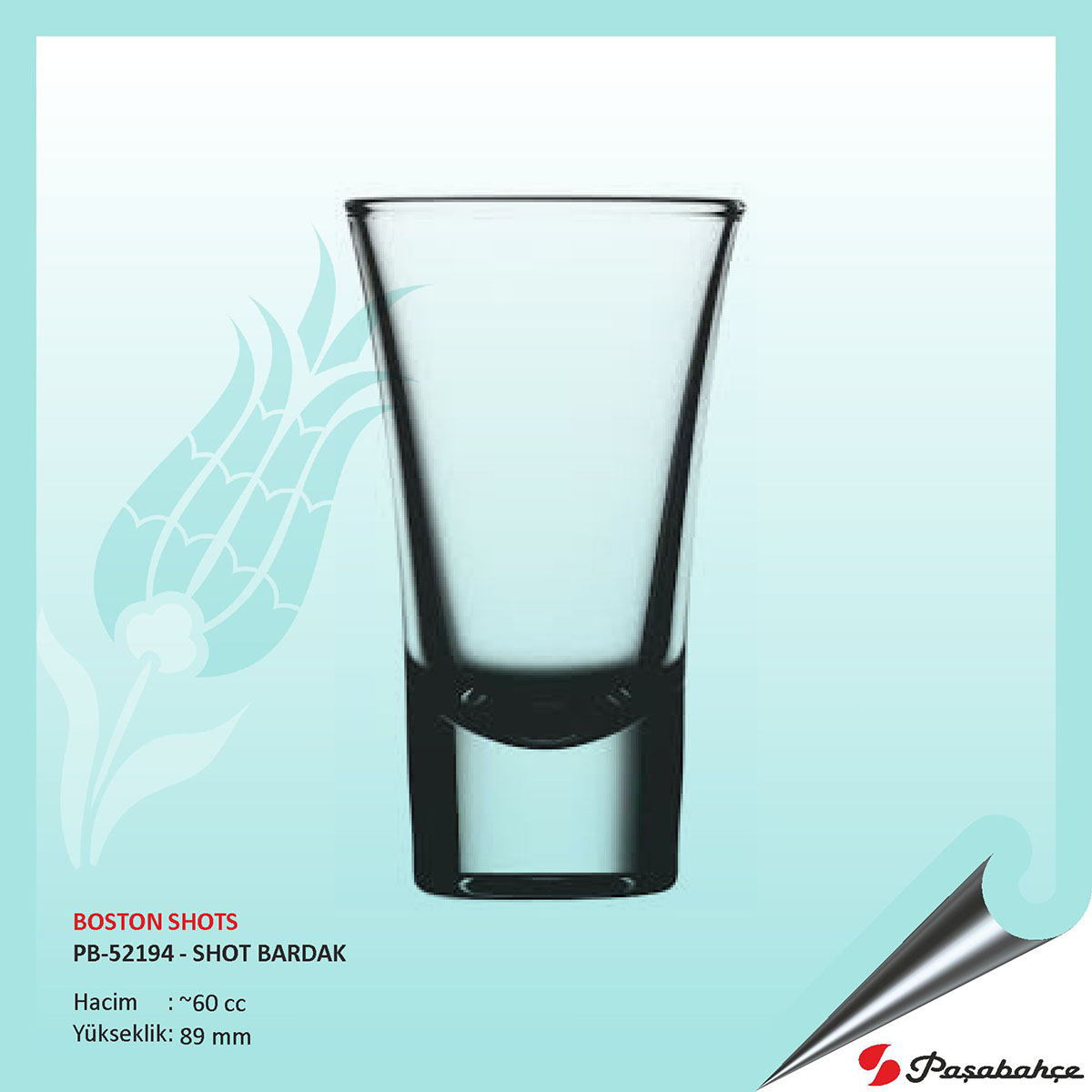 Paşabahçe Boston Shots Pb-52194 - Baskılı Shot Bardak 60 cc Paşabahçe Boston Shots Pb-52194 - Baskılı Shot Bardak 60 cc