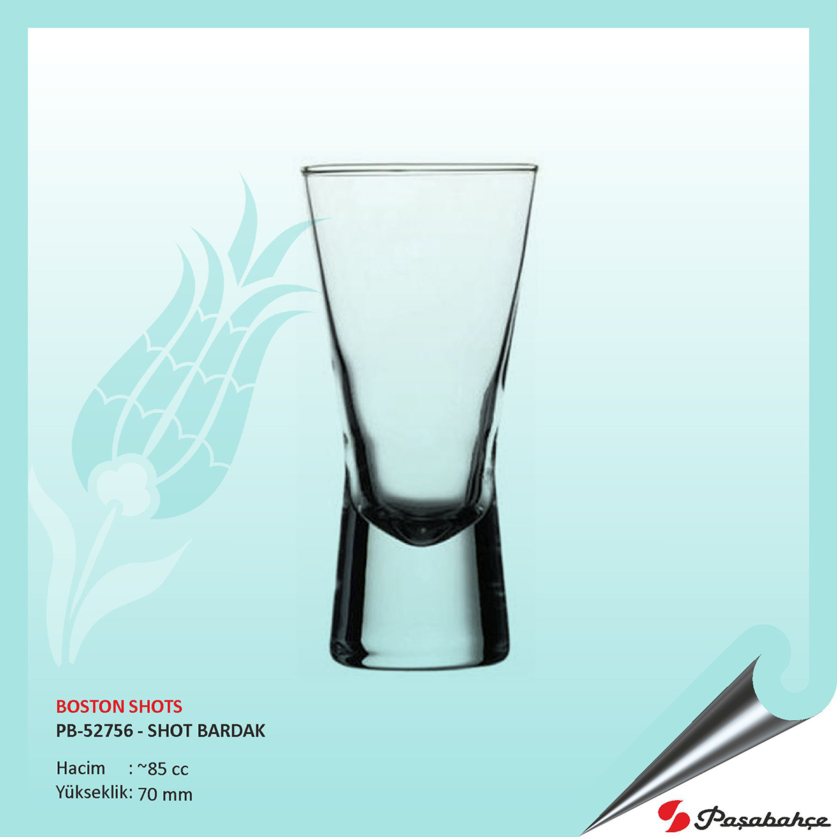Paşabahçe Boston Shots Pb-52756 - Baskılı Baskılı Shot Bardak 85 cc Paşabahçe Boston Shots Pb-52756 - Baskılı Baskılı Shot Bardak 85 cc