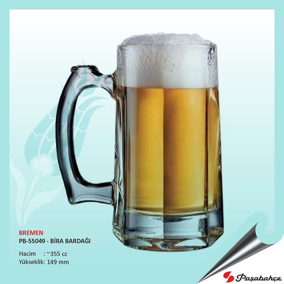 Paşabahçe Bremen Pb-55049 - Baskılı Bira Bardağı 355 cc Paşabahçe Bremen Pb-55049 - Baskılı Bira Bardağı 355 cc