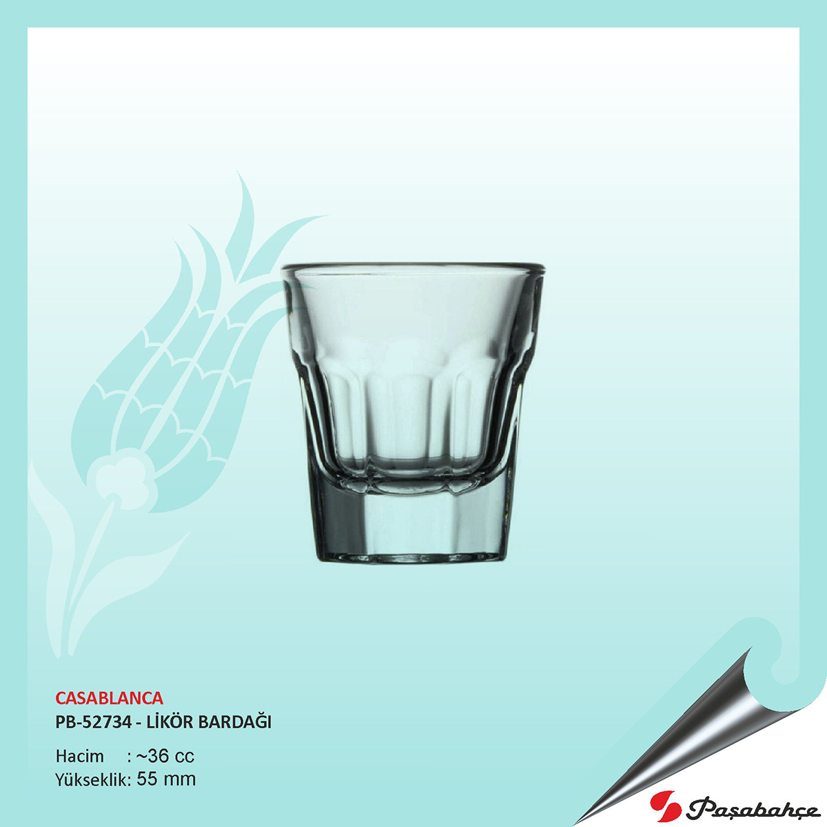 Paşabahçe Casablanca Pb-52734 - Baskılı Likör Bardağı 36 cc Paşabahçe Casablanca Pb-52734 - Baskılı Likör Bardağı 36 cc