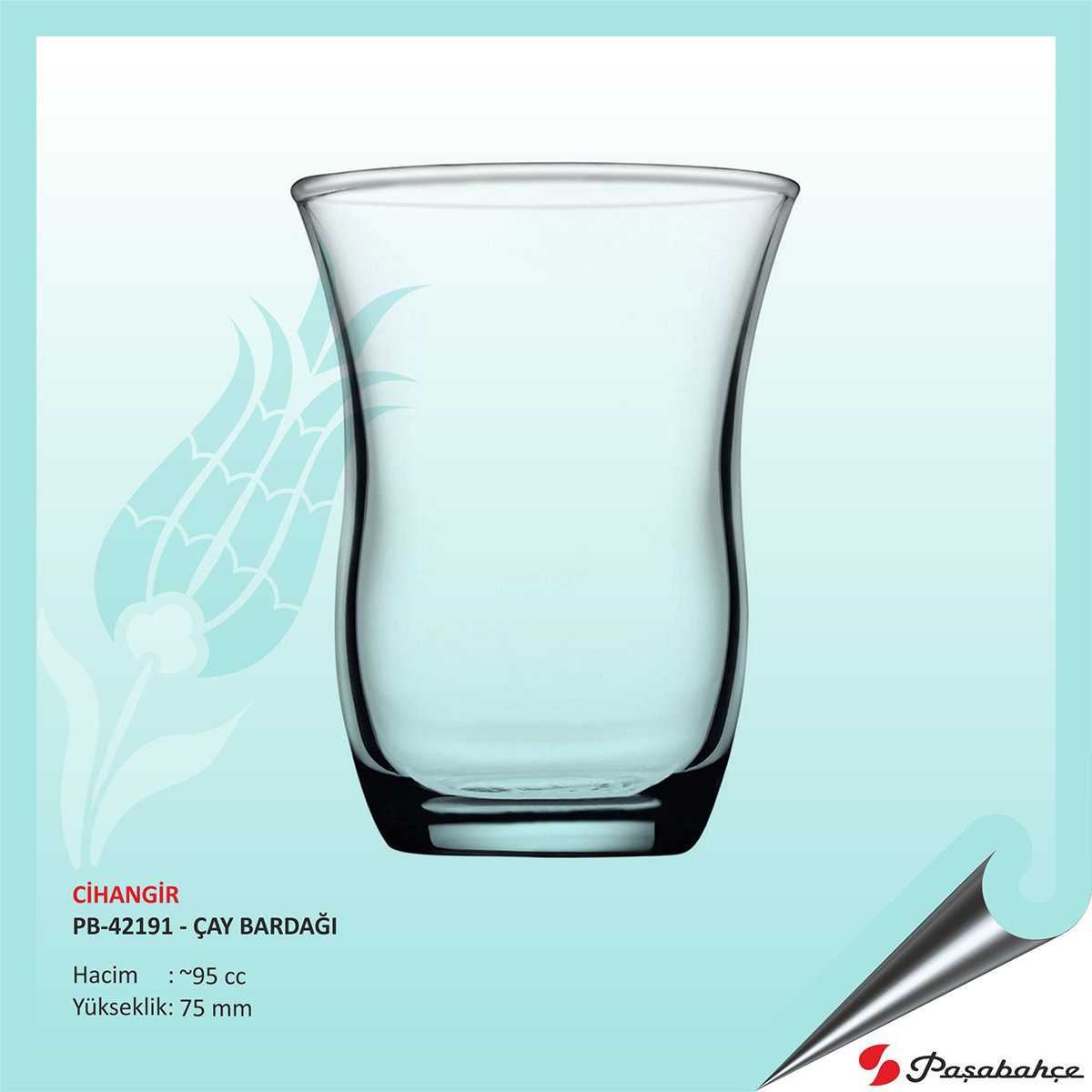 Paşabahçe Cihangir Pb-42191 - Baskılı Çay Bardağı 95 cc Paşabahçe Cihangir Pb-42191 - Baskılı Çay Bardağı 95 cc
