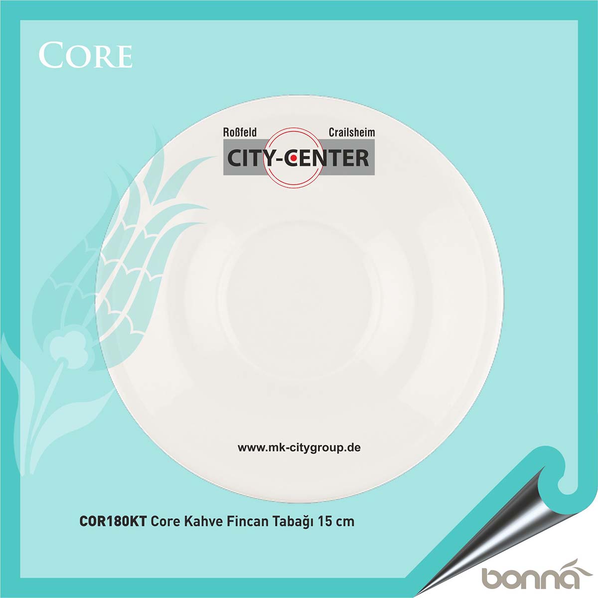 Baskılı Bonna Core Kahve Fincan Tabağı 15 cm Baskılı Bonna Core Kahve Fincan Tabağı 15 cm