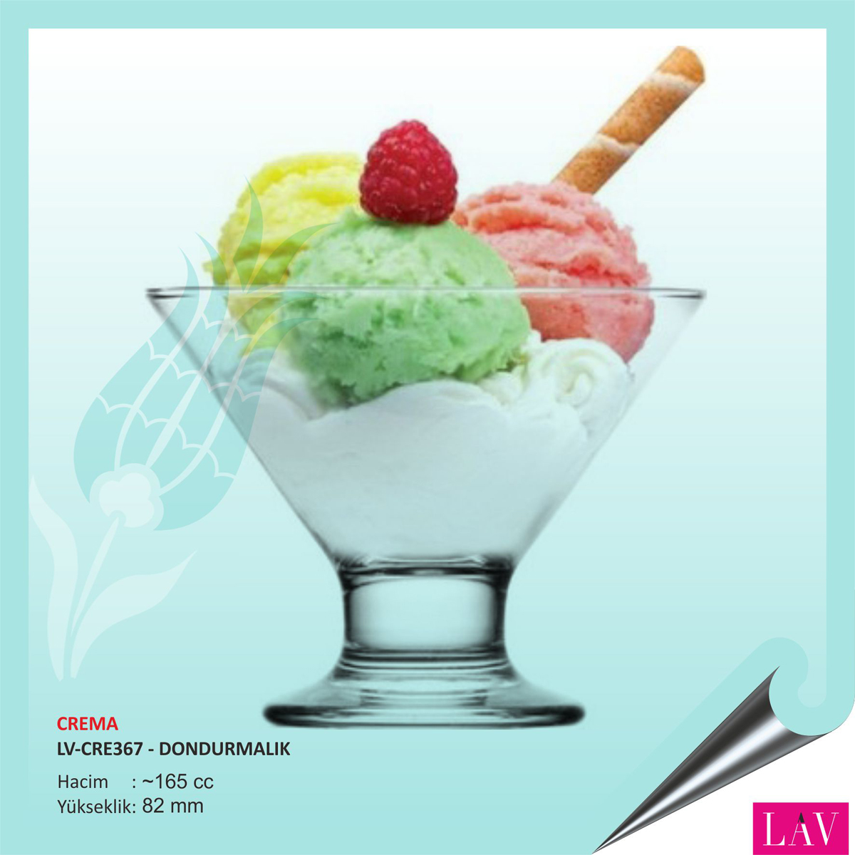 Baskılı Lav Crema Dondurmalık 165 cc Baskılı Lav Crema Dondurmalık 165 cc