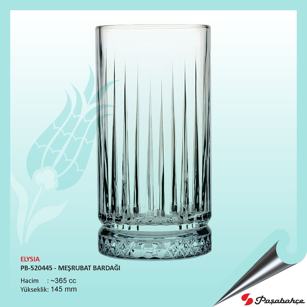 Baskılı Paşabahçe Elysıa Pb-520445 - Meşrubat Bardağı 365 cc Baskılı Paşabahçe Elysıa Pb-520445 - Meşrubat Bardağı 365 cc