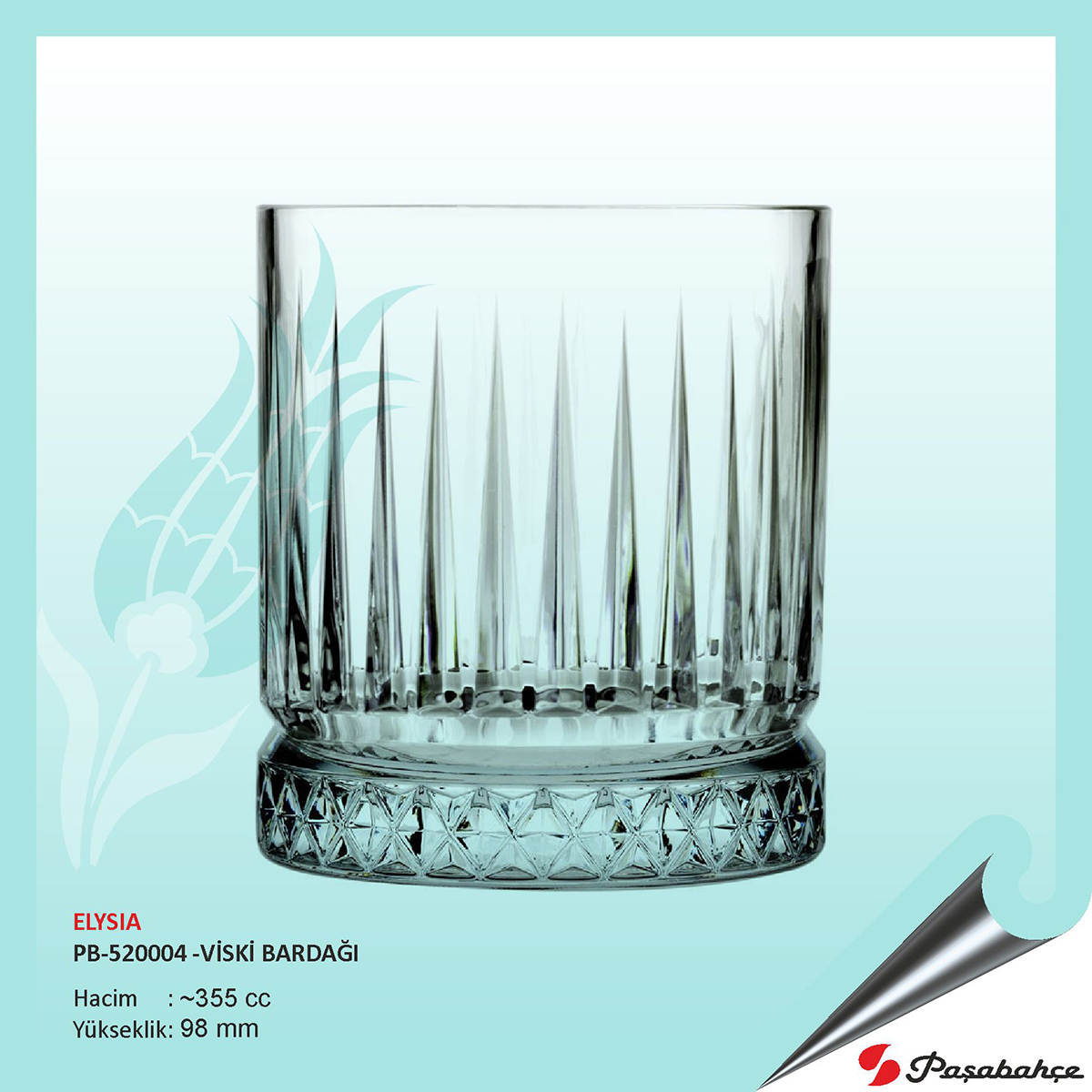 Baskılı Elysıa Pb-520004 Viski Bardağı 355 cc