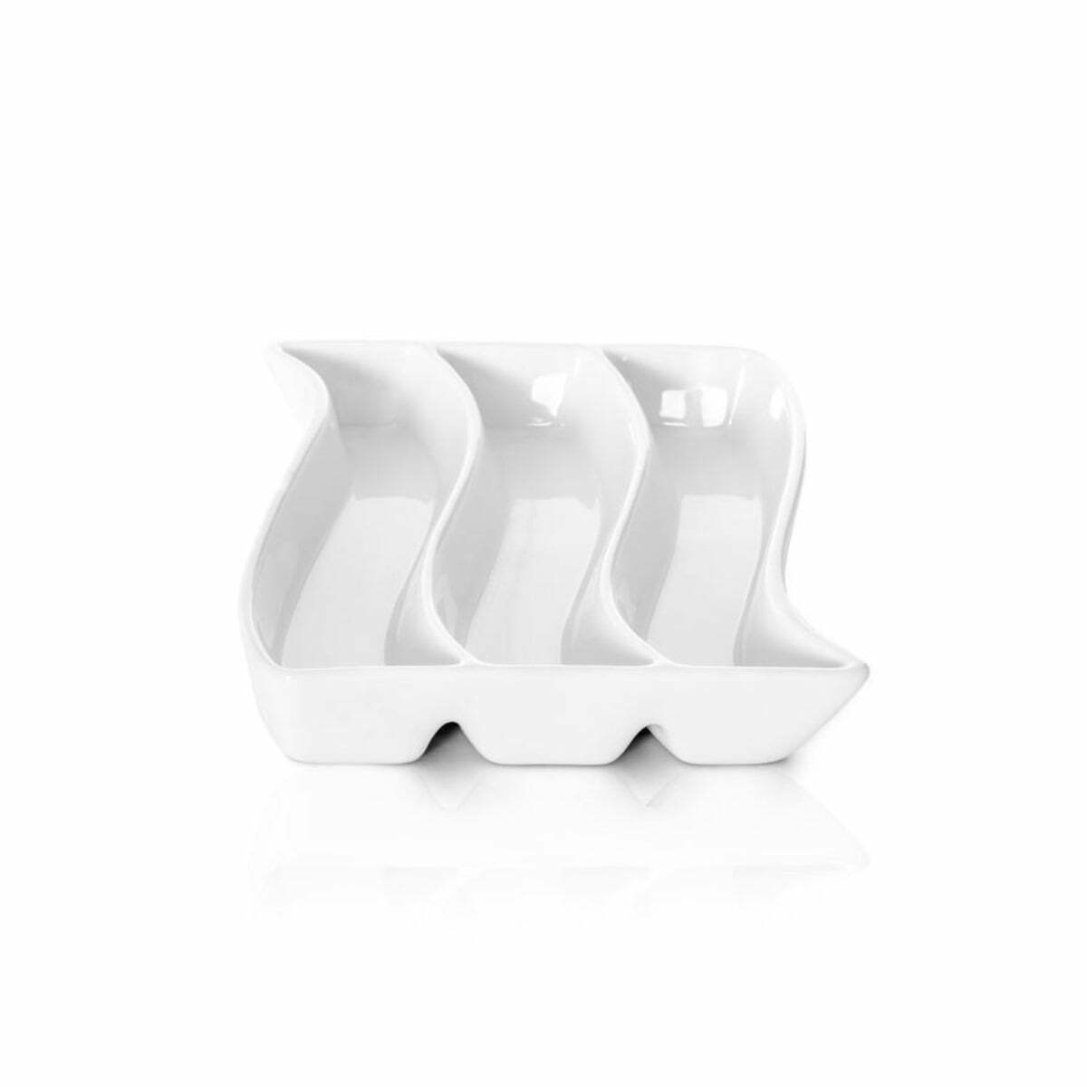 Baskılı Güral Porselen 3 Bölmeli Zeytinlik 19cm
