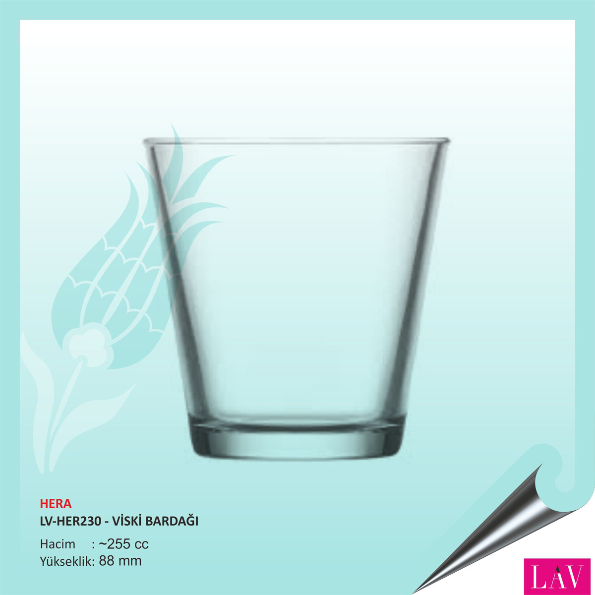 Hera  Viski Bardağı 255 cc 12