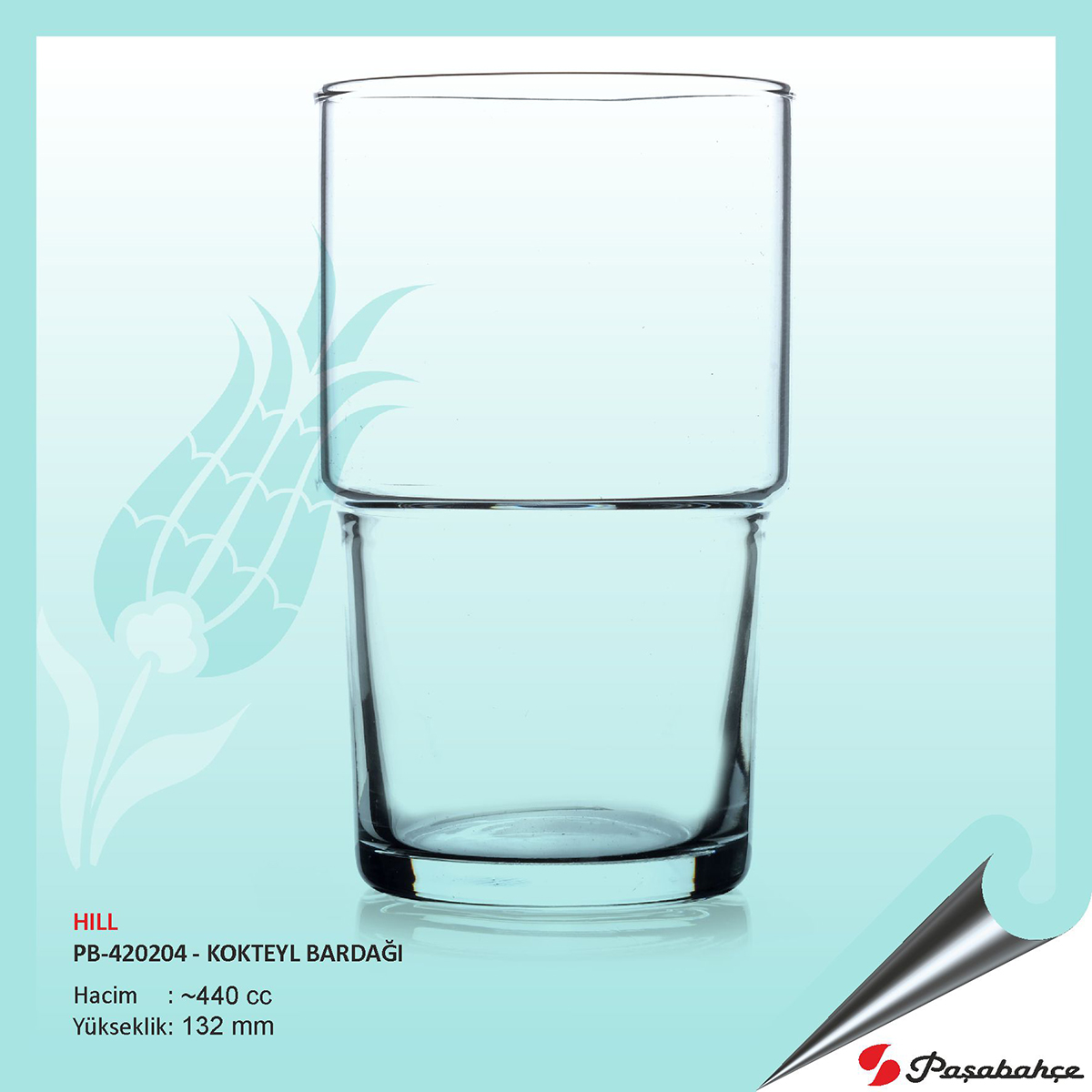 Paşabahçe Hıll Pb-420204 - Baskılı Kokteyl Bardağı 440 cc Paşabahçe Hıll Pb-420204 - Baskılı Kokteyl Bardağı 440 cc