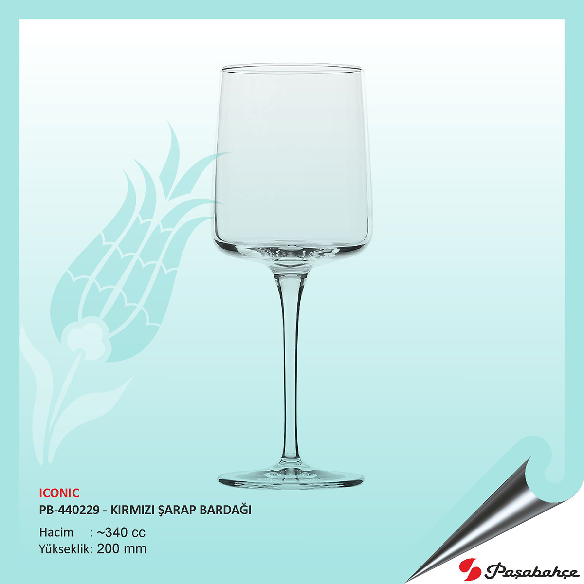 Iconıc Pb-440229 - Kırmızı Şarap Bardağı Kadeh 340 cc 72