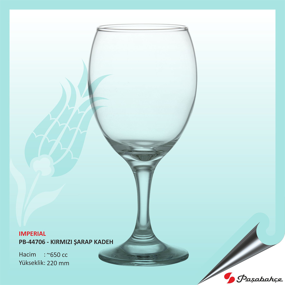 Imperıal Pb-44706 - Kırmızı Şarap Baskılı Kadeh 650 cc