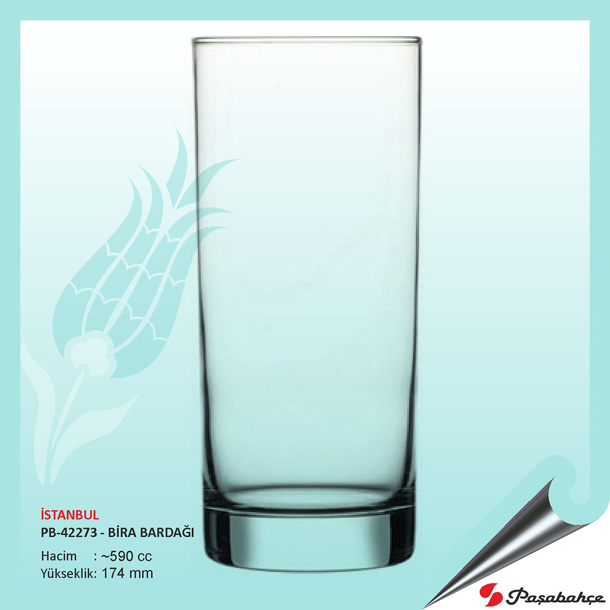 Paşabahçe İstanbul Pb-42273 - Baskılı Bira Bardağı 590 cc Paşabahçe İstanbul Pb-42273 - Baskılı Bira Bardağı 590 cc