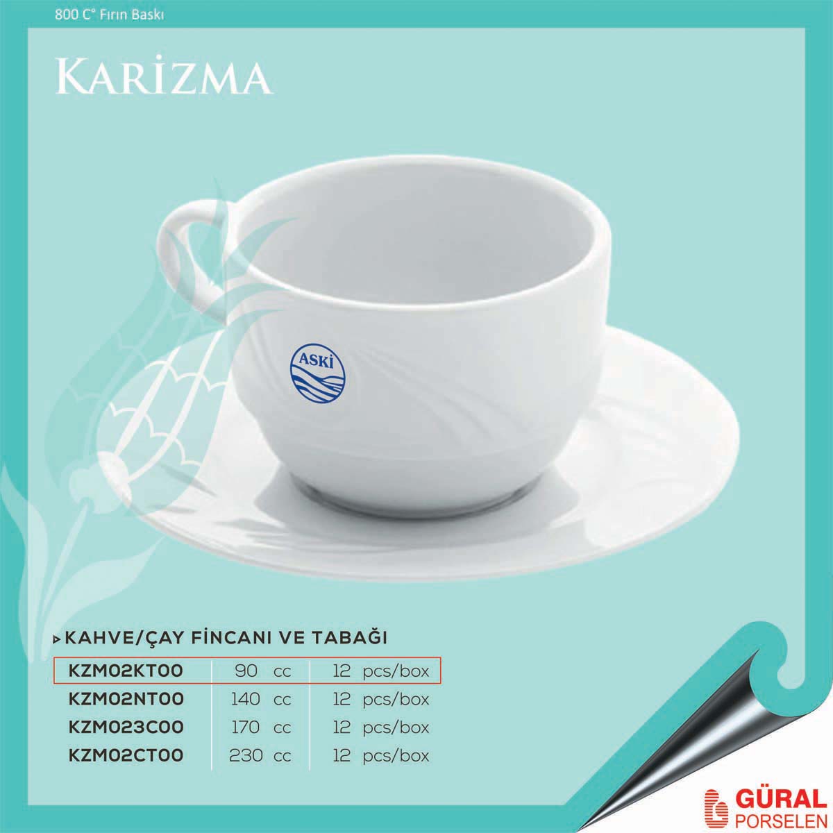 Baskılı Karizma Kahve Fincanı Ve Tabağı 90 cc