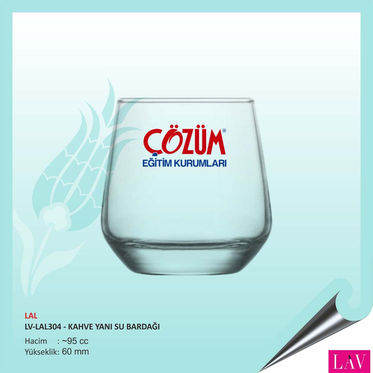 Baskılı Lav Lal Kahve Yanı Su Bardağı 95 cc Baskılı Lav Lal Kahve Yanı Su Bardağı 95 cc