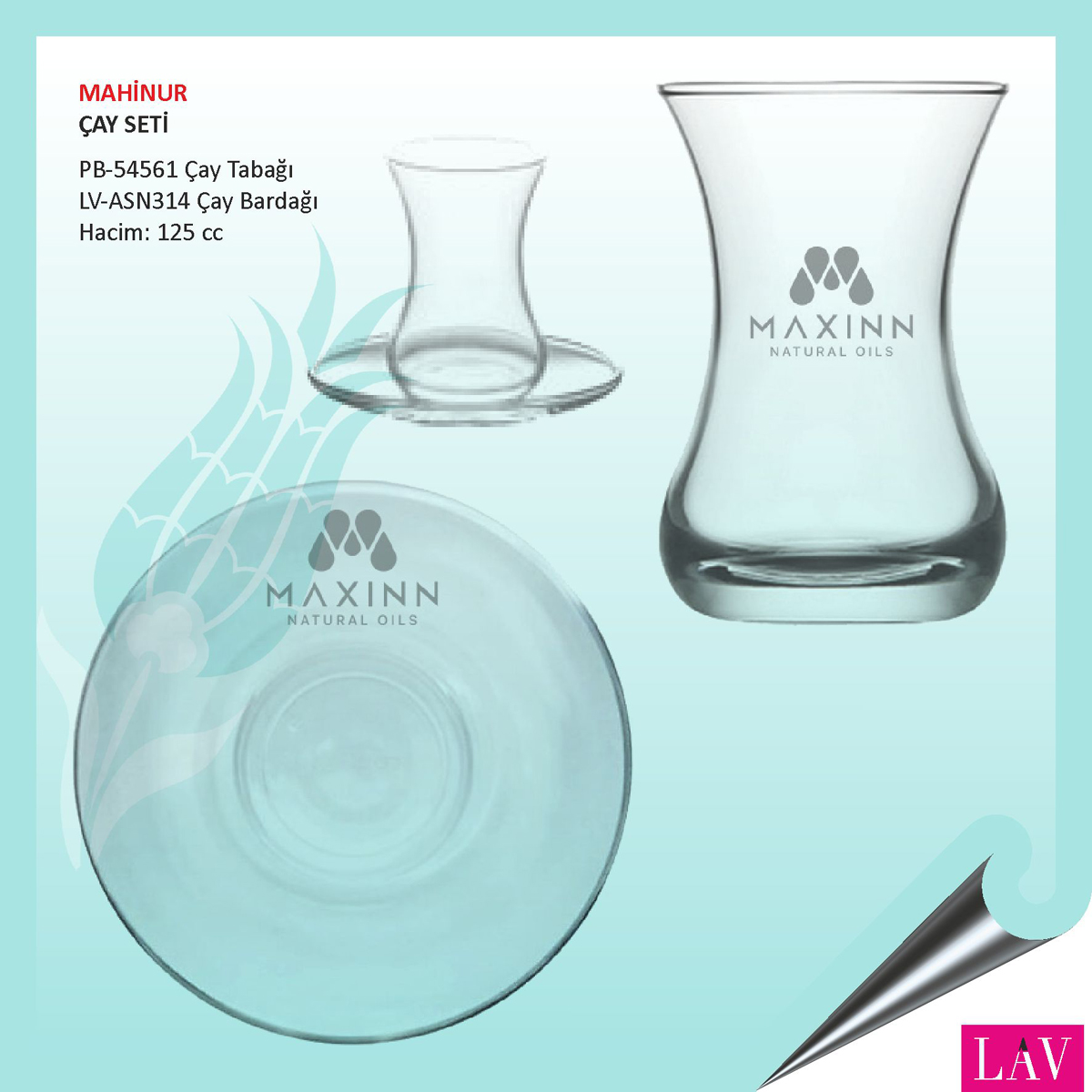 Baskılı Mahinur Çay Seti 125 cc Baskılı Mahinur Çay Seti 125 cc