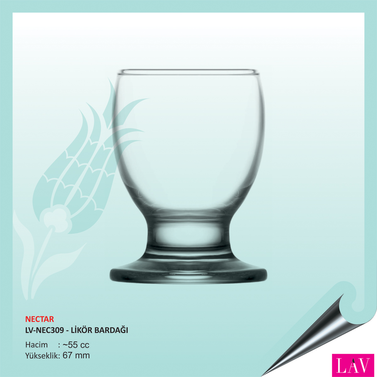 Baskılı Lav Nectar Likör Bardağı 55 cc Baskılı Lav Nectar Likör Bardağı 55 cc