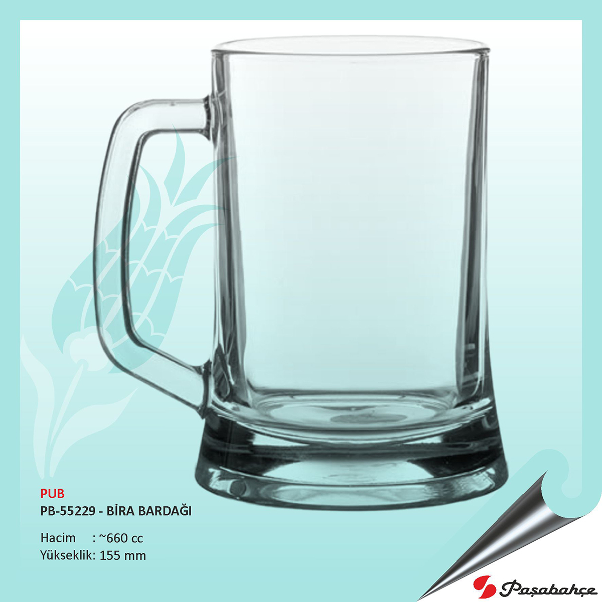 Pub Pb-55229 - Baskılı Bira Bardağı 660 cc