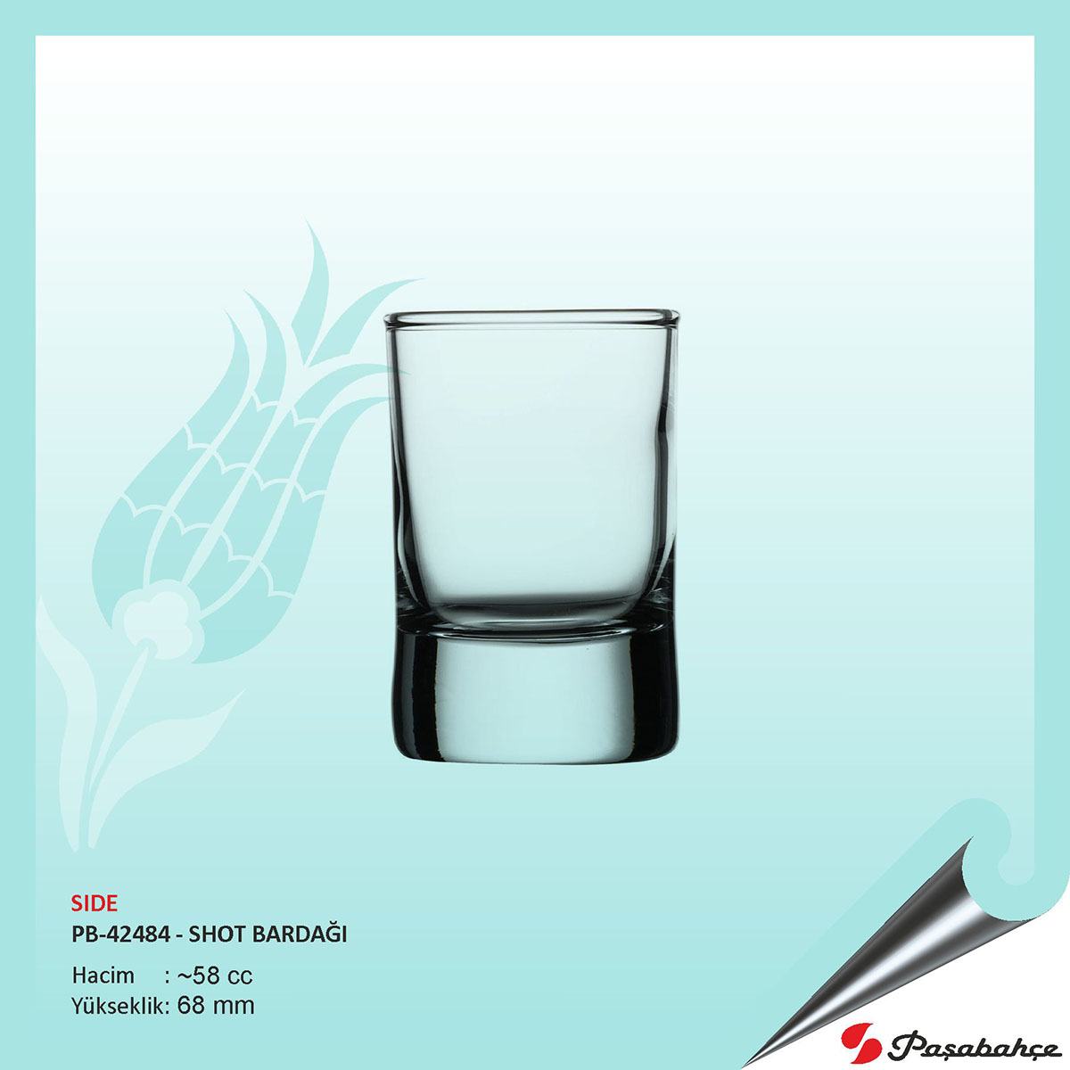 Paşabahçe Sıde Pb-42484 - Baskılı Shot Bardağı 58 cc Paşabahçe Sıde Pb-42484 - Baskılı Shot Bardağı 58 cc