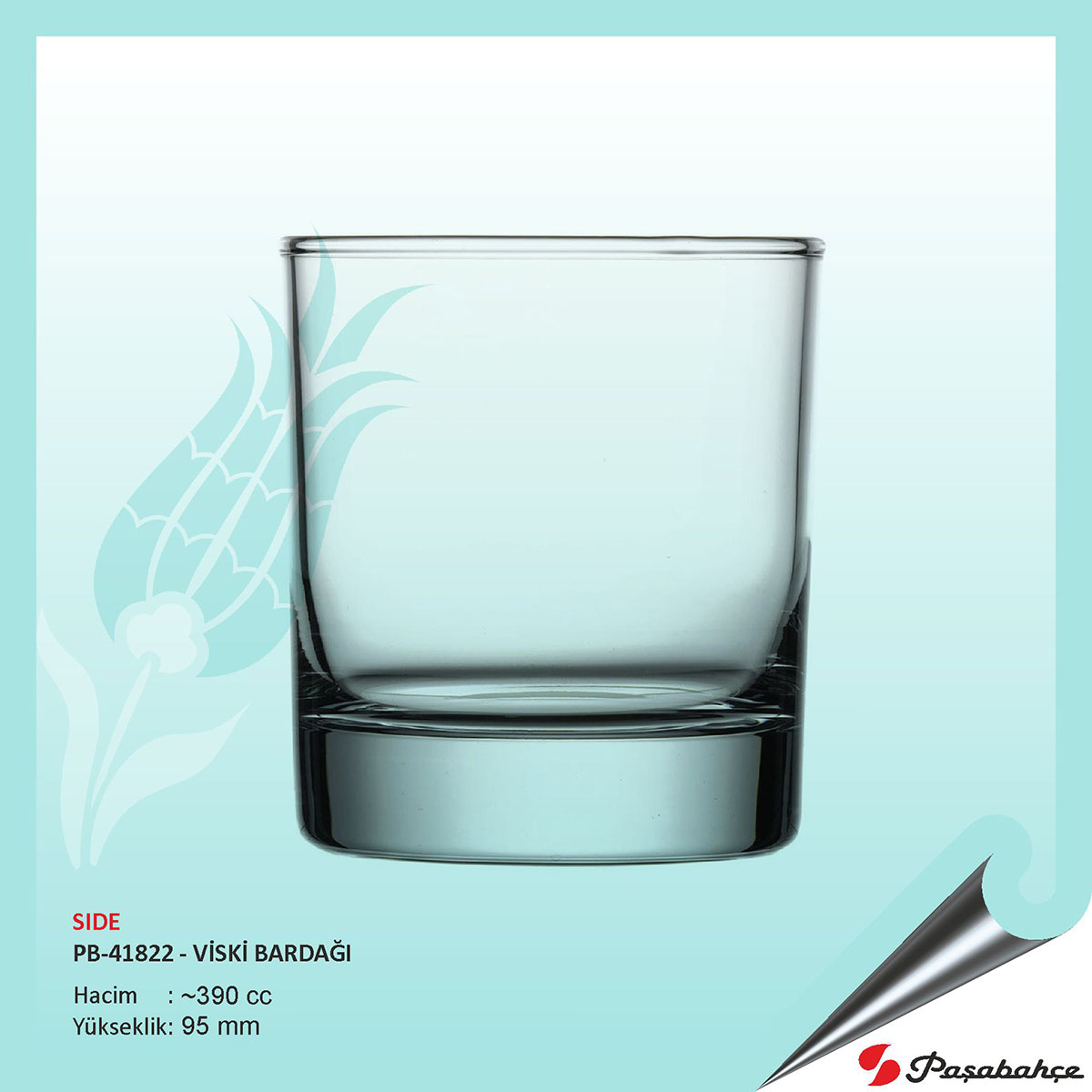 Paşabahçe Sıde Pb-41822 - Baskılı Viski Bardağı 390 cc Paşabahçe Sıde Pb-41822 - Baskılı Viski Bardağı 390 cc
