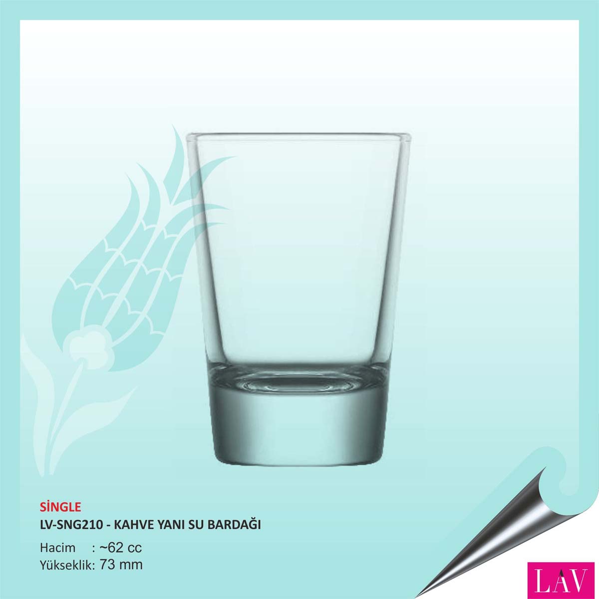 Single Kahve Yanı Su Bardağı 62 cc 96