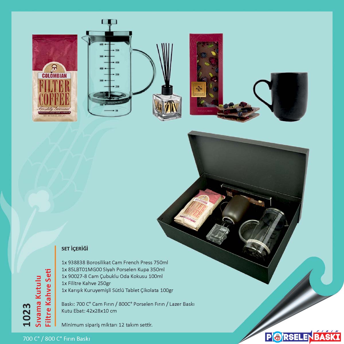Baskılı Sıvama Kutulu Filtre Kahve Seti Baskılı Sıvama Kutulu Filtre Kahve Seti