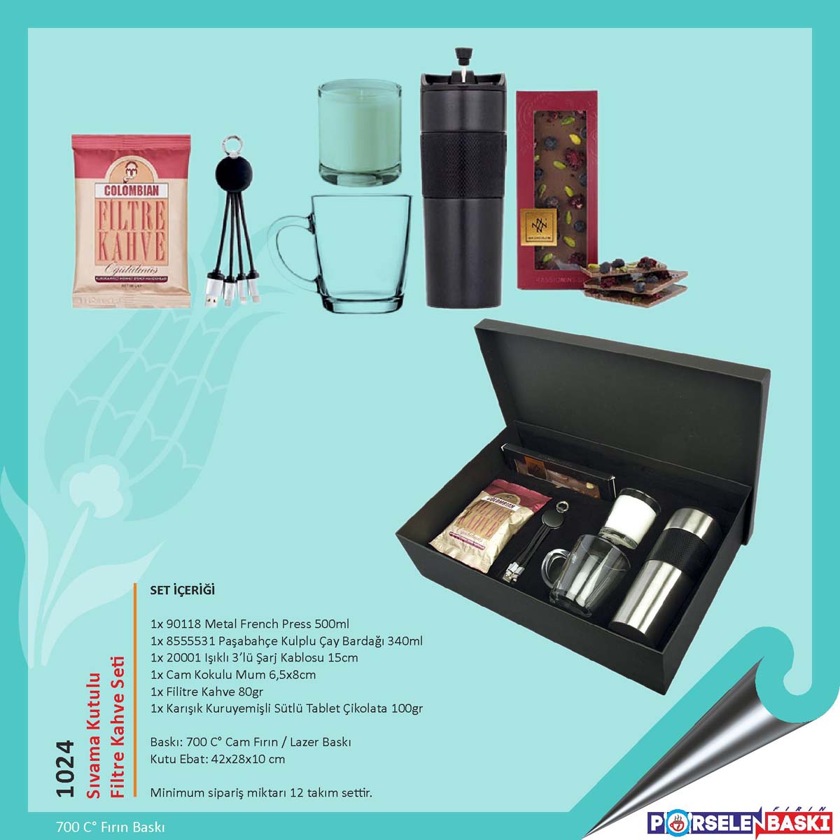 Baskılı Sıvama Kutulu Filtre Kahve Seti Baskılı Sıvama Kutulu Filtre Kahve Seti