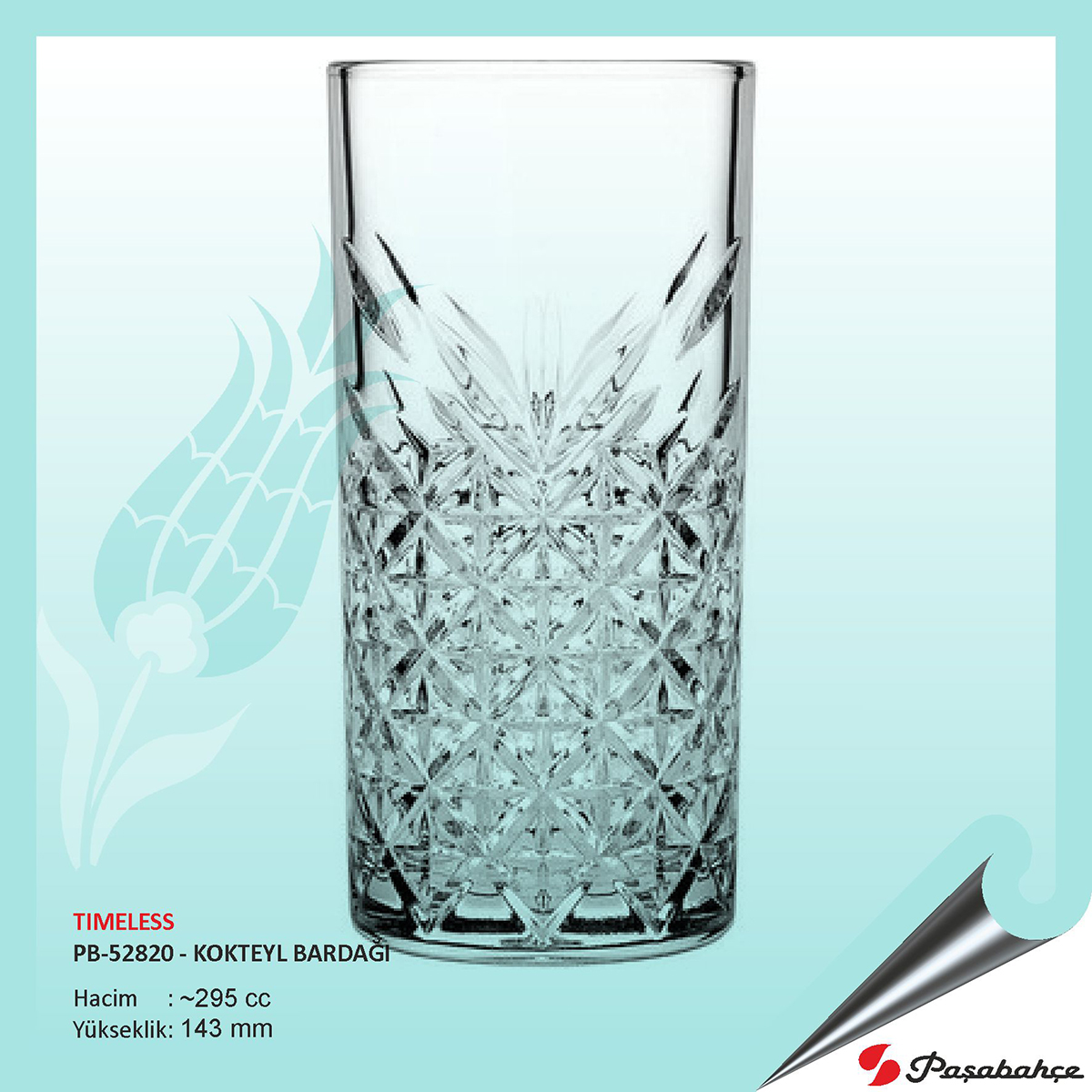 Tımeless Pb-52820 - Baskılı Kokteyl Bardağı 295 cc