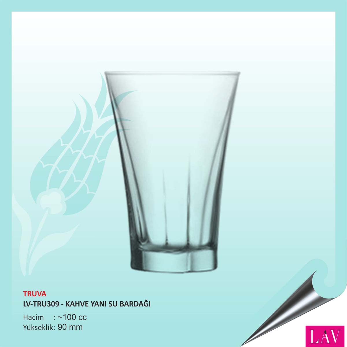 Baskılı Lav Truva Kahve Yanı Su Bardağı 100 cc Baskılı Lav Truva Kahve Yanı Su Bardağı 100 cc