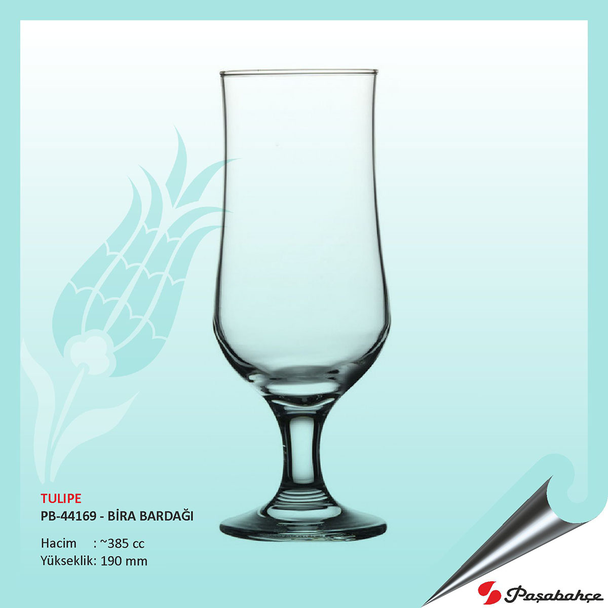 Tulıpe Pb-44169 - Baskılı Baskılı Bira Bardağı 385 cc
