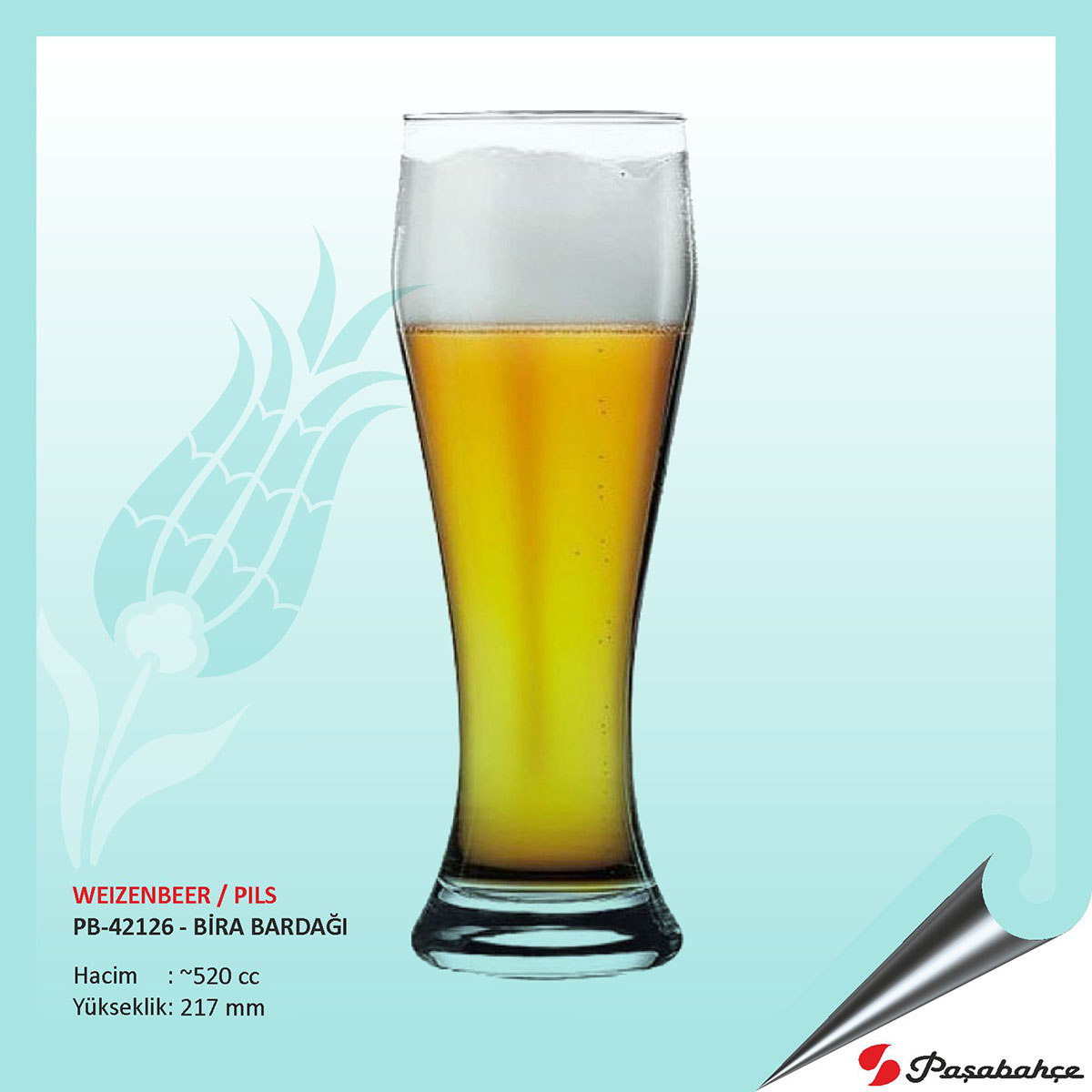 Paşabahçe Weızenbeer / Pıls Pb-42126 - Baskılı Bira Bardağı 520 cc Paşabahçe Weızenbeer / Pıls Pb-42126 - Baskılı Bira Bardağı 520 cc