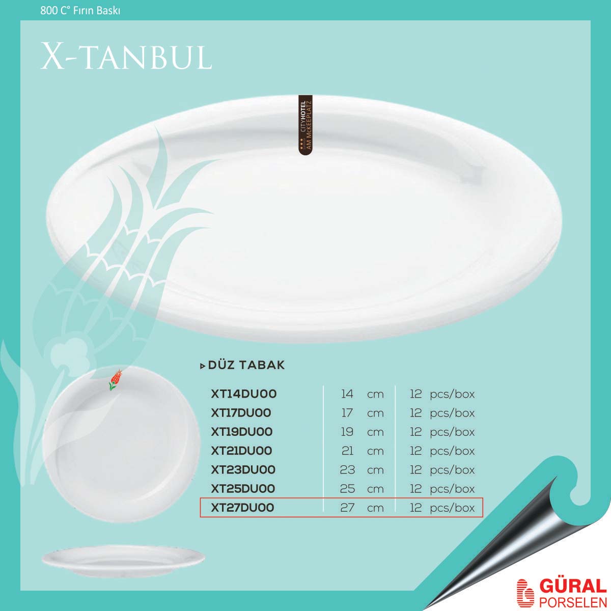 Baskılı X-tanbul Düz Tabak 27 cm