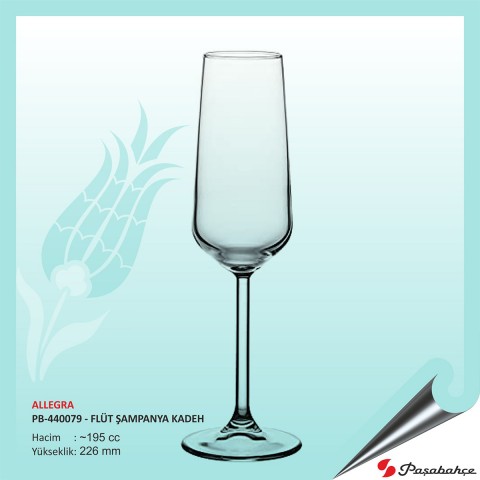 Allegra Pb-440079 - Flüt Şampanya Kadeh 195 cc 24