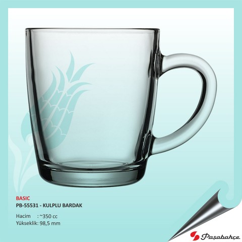 Basıc Pb-55531 - Baskılı Kulplu Bardak 350