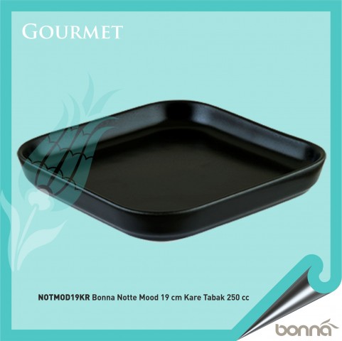 Baskılı Bonna Notte Mood 19 cm Kare Tabak 250 cc