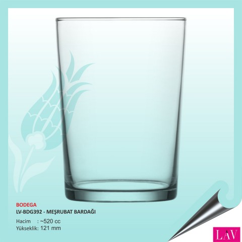 Bodega Baskılı Meşrubat Bardağı 520 cc