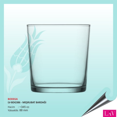 Bodega Baskılı Meşrubat Bardağı 345 cc